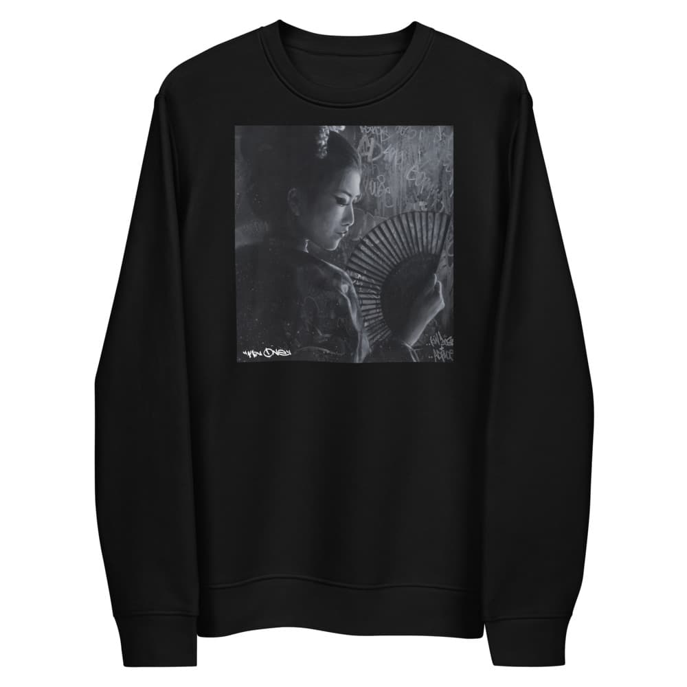 kin1 - Black and White Geisha Sweatshirt