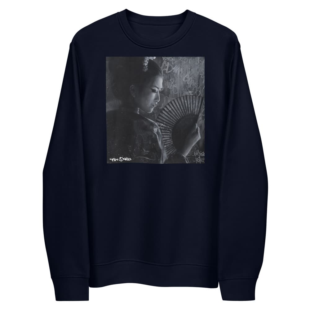 kin1 - Black and White Geisha Sweatshirt